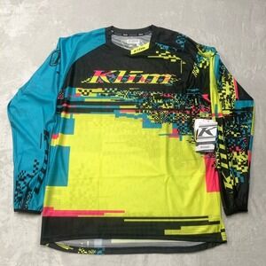 Klim XC Lite Jersey Mens 2XL Yellow Teal Glitch Graphic Motocross 5003-004 NEW